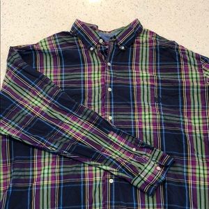 4XB Button-up Plaid Shirt